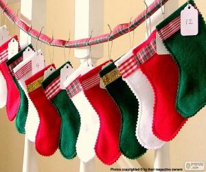 пазл Рождественские носки в различных цветах